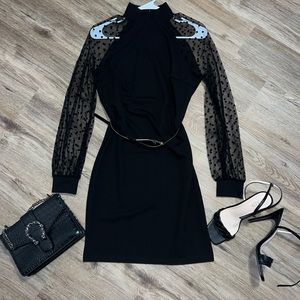 SHEIN black midi dress